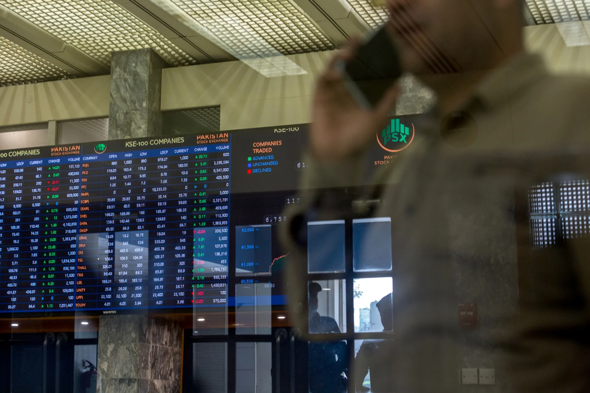 The Pakistan Stock Exchange in Karachi.