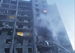 Emergency services extinguish fires at apartment buildings in Odesa, on July 1.&nbsp;
