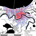 An intersection map of New Orleans, La.