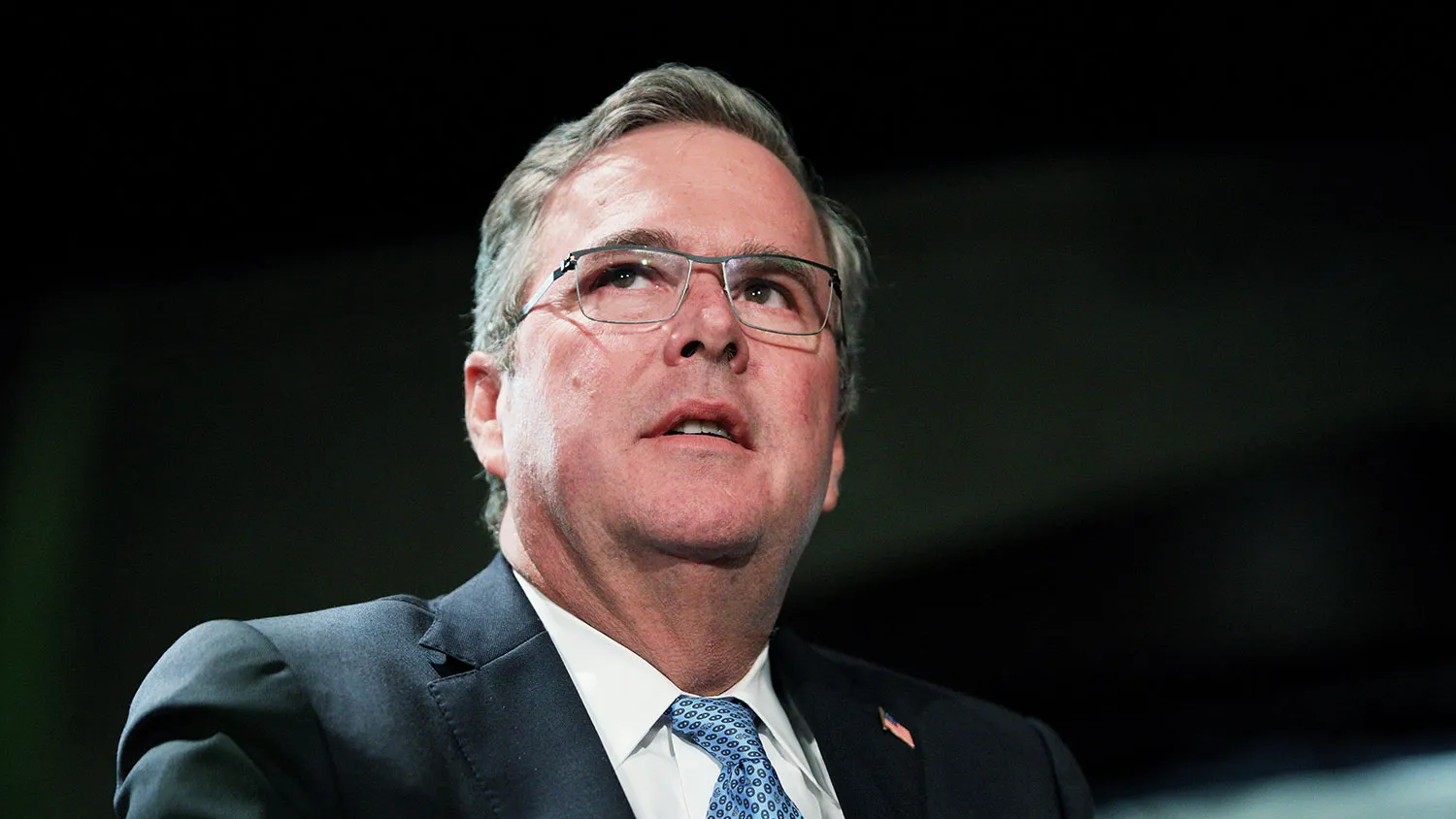 Former Florida Gov. Jeb Bush speaks during a Long Island Association luncheon with LIA President and CEO Kevin S. Law at the Crest Hollow Country Club on February 24, 2014 in Woodbury, New York.
