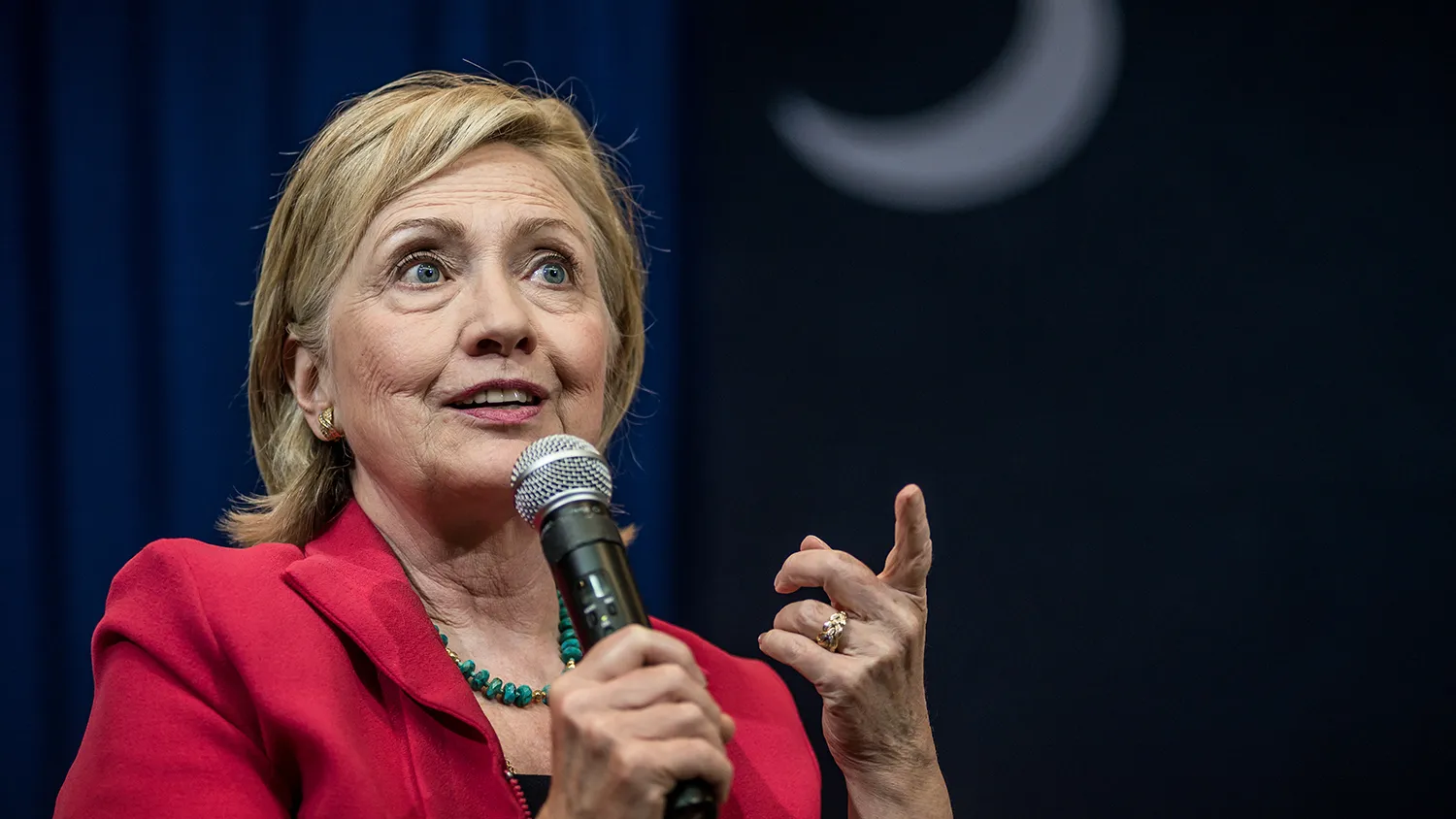 Democratic Presidential candidate and former U.S. Secretary of the State Hillary Clinton holds a forum at Greenville Technical College on July 23, 2015 in Greenville, South Carolina.
