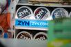 Zyn smokeless nicotine pouch containers.