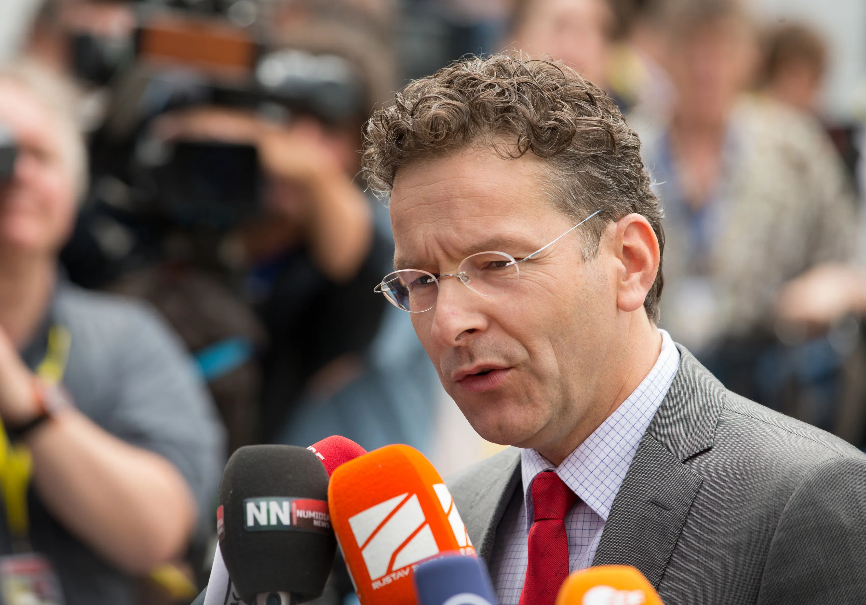 Jeroen Dijsselbloem arrives for an emergency Greek summit.
