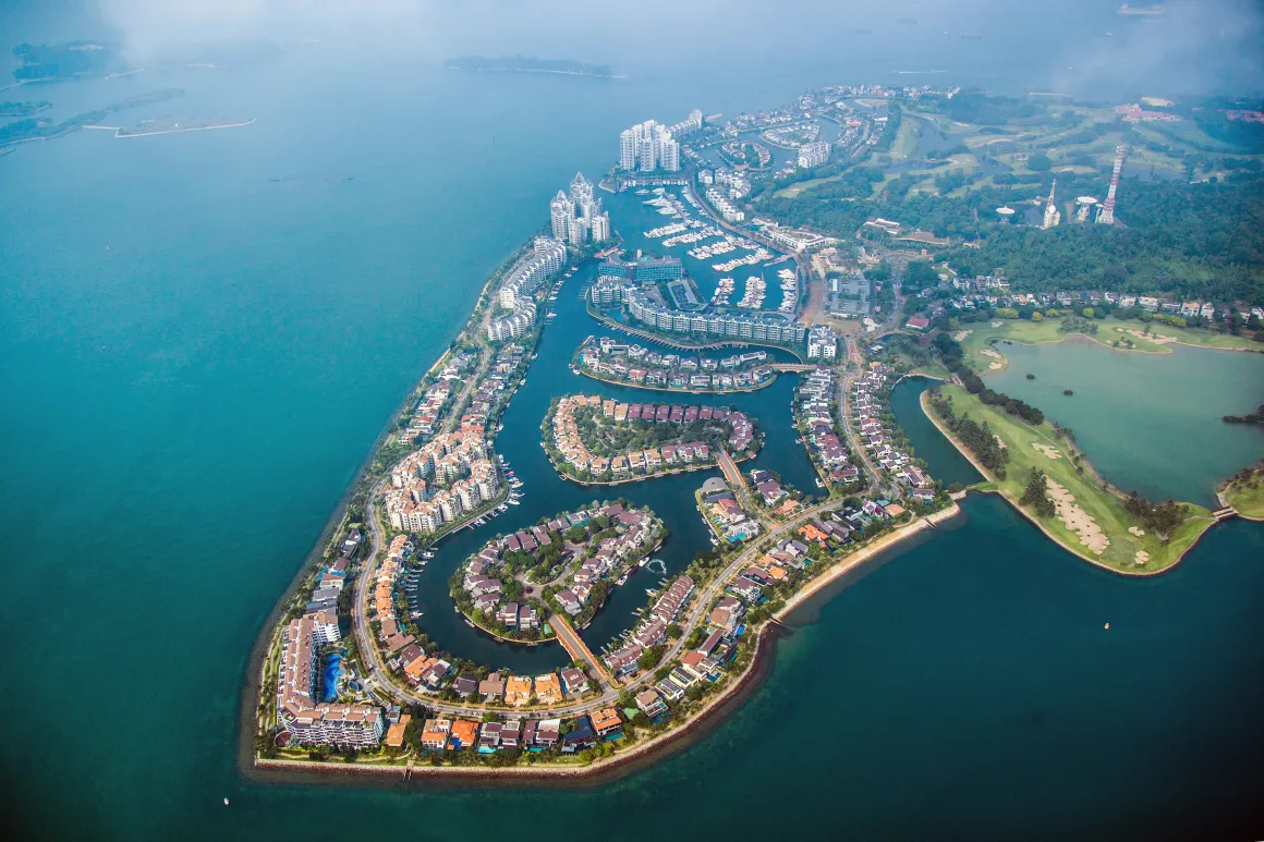 Luxury property developments at Sentosa Cove.