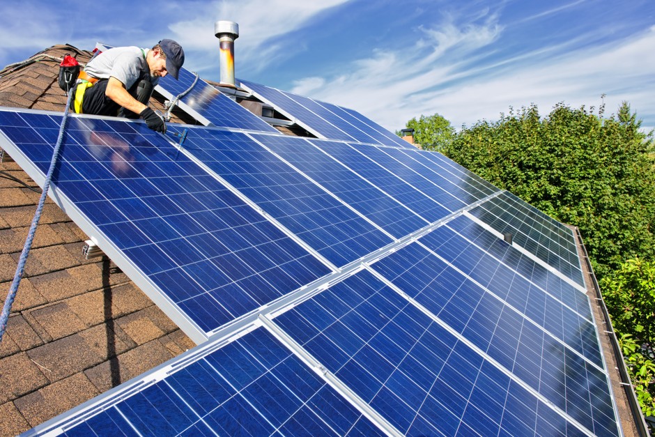 Car rooftop store solar panels