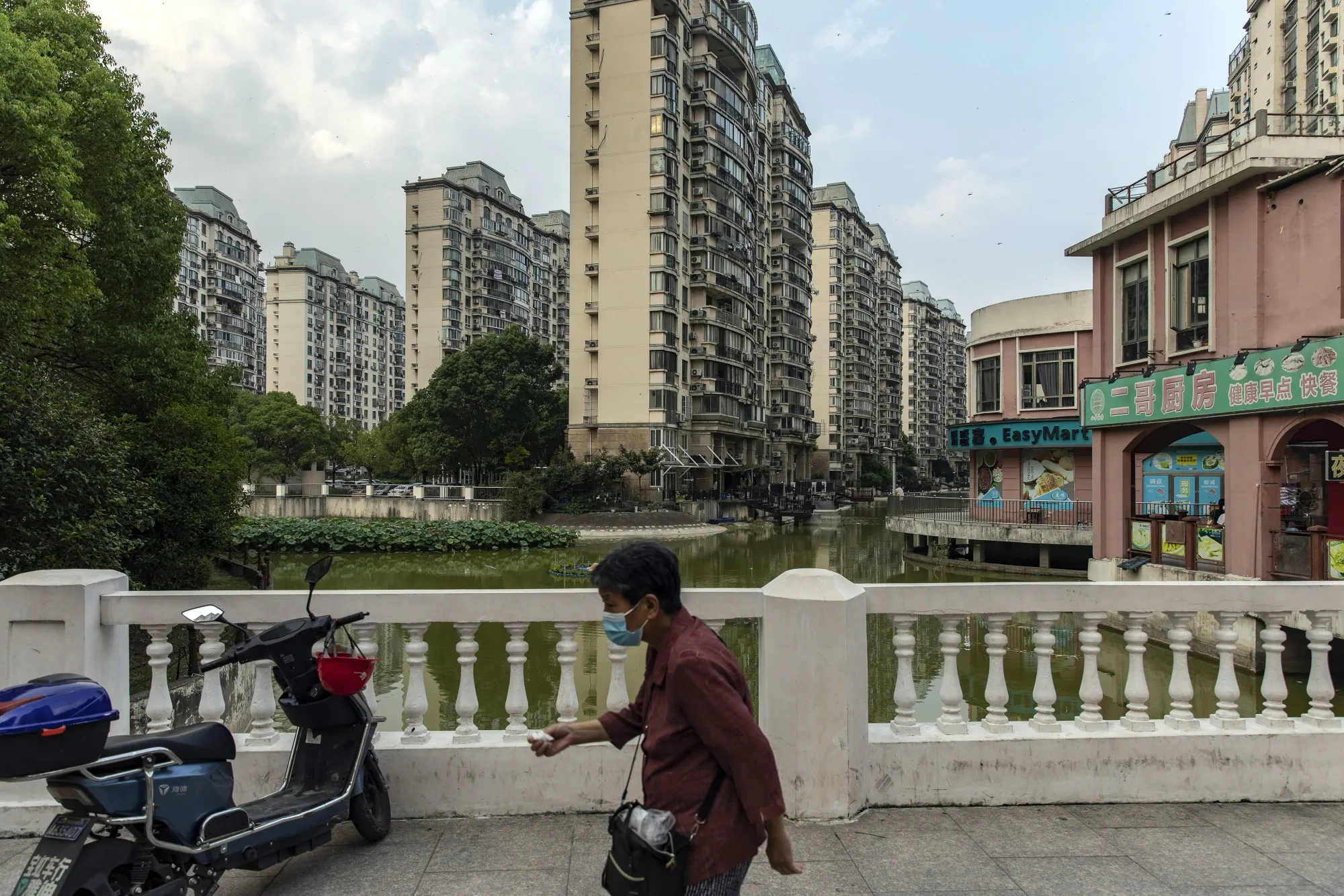 Residential buildings in the Kangcheng neighborhood of Shanghai, China.