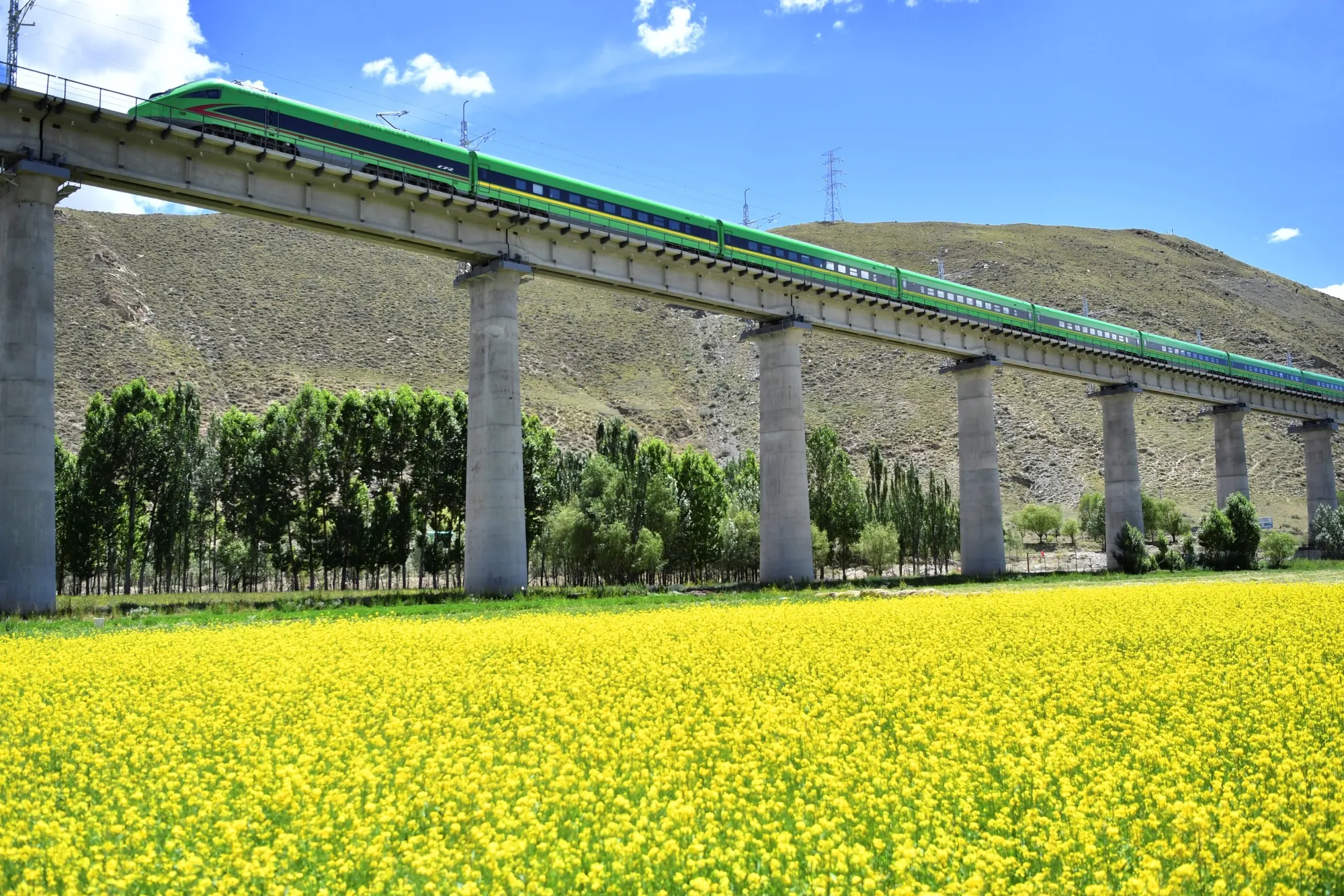 The Lhasa-Nyingchi section of the Sichuan-Tibet Railway in 2018.