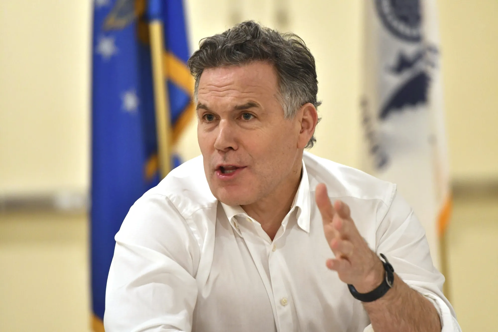 David McCormick, former CEO of Bridgewater Associates and Republican Senate candidate for Pennsylvania, in Harrisburg, Pennsylvania, in January.