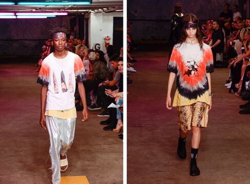 Models wearing pieces from the Baja East x Minions capsule collection during Baja East's SS'17 show in New York.