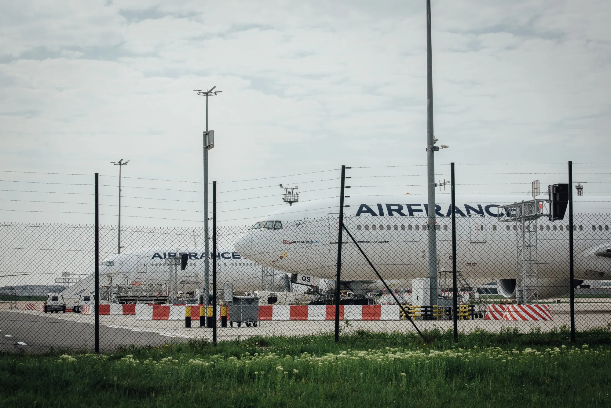 Air France passenger aircraft sit on the tarmac at Orly airport near Paris on April 11.