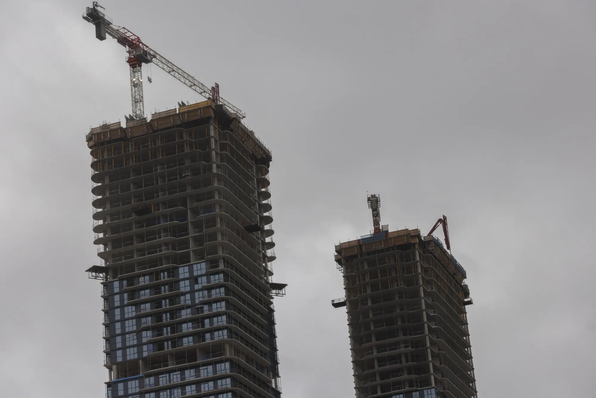 Condo buildings under construction in Vaughan, a suburban region&nbsp; of greater Toronto.&nbsp;