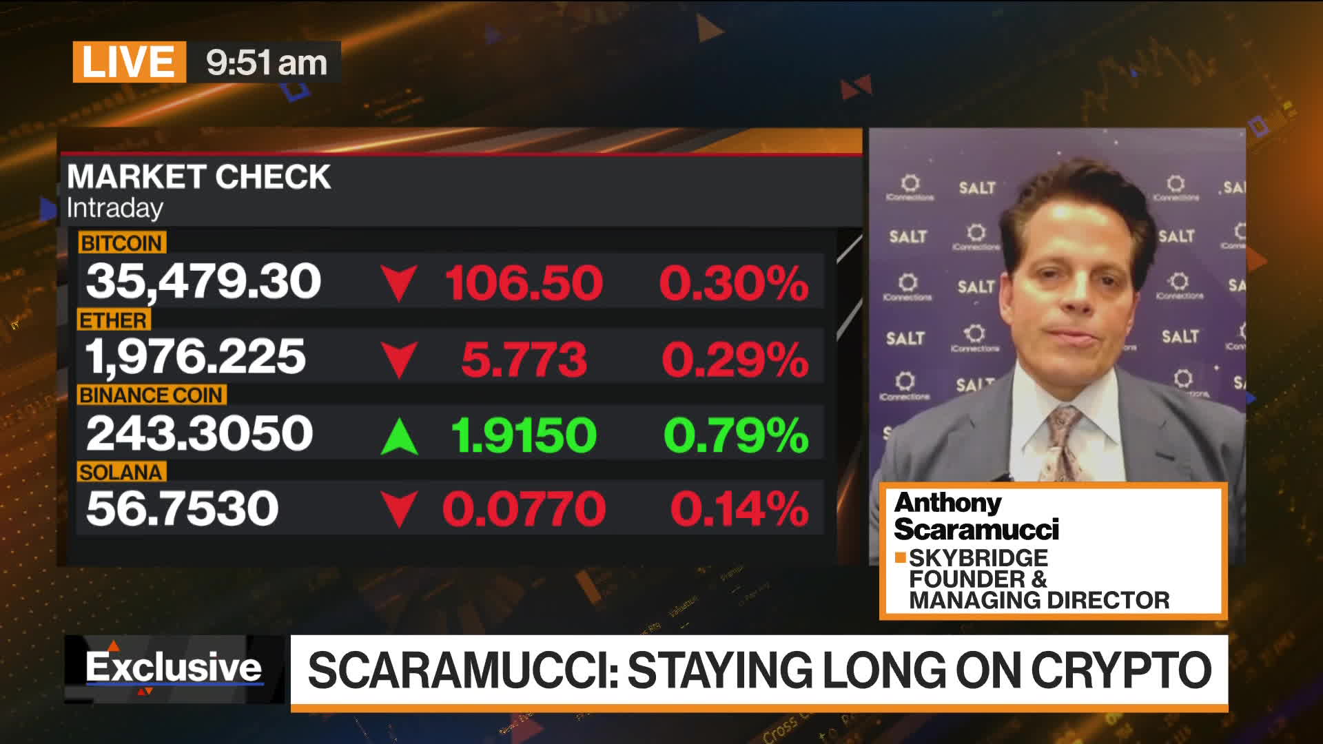 Watch SkyBridge's Scaramucci Says Bitcoin, Ethereum Prices To Trend ...