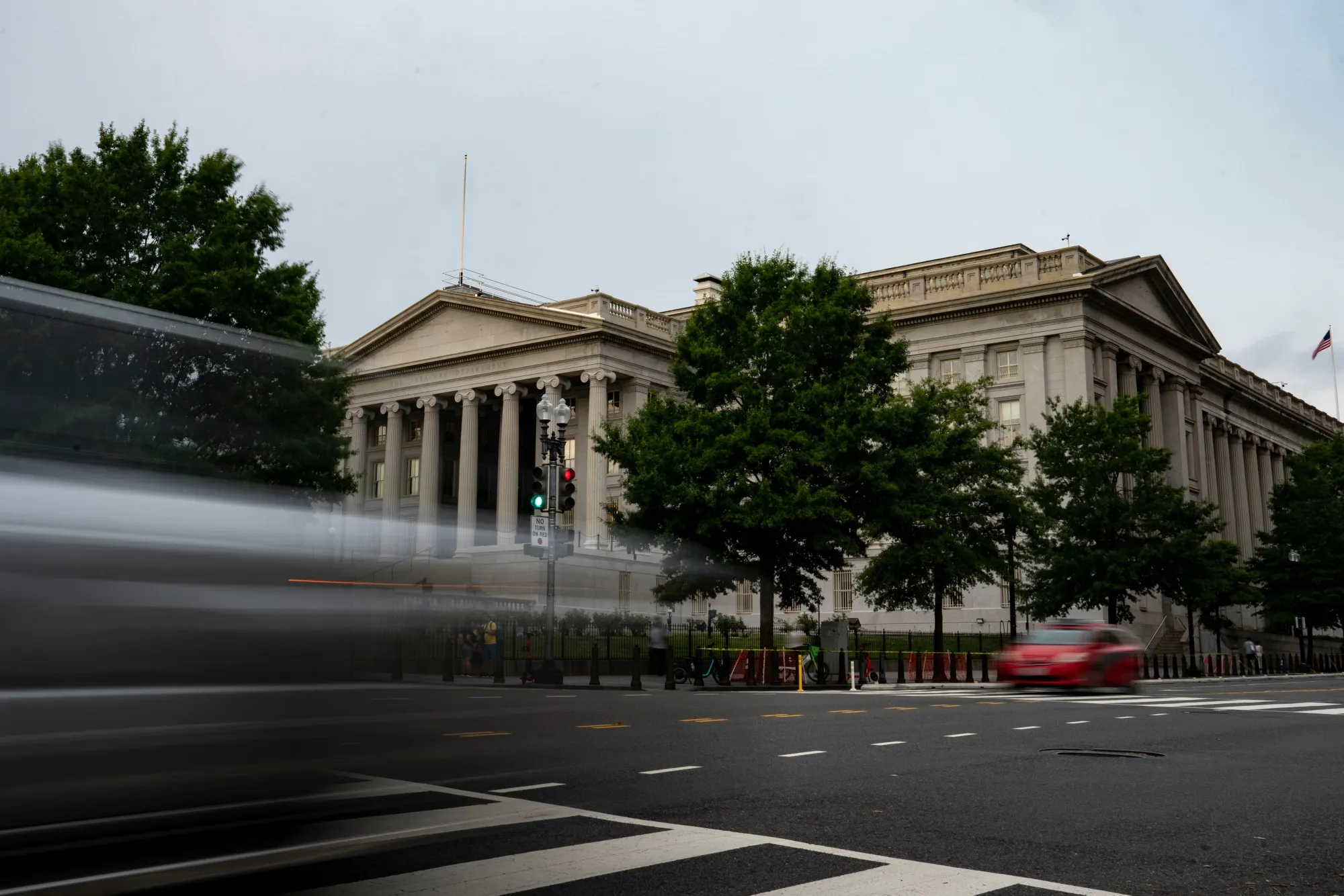 The US Treasury building in Washington, DC.