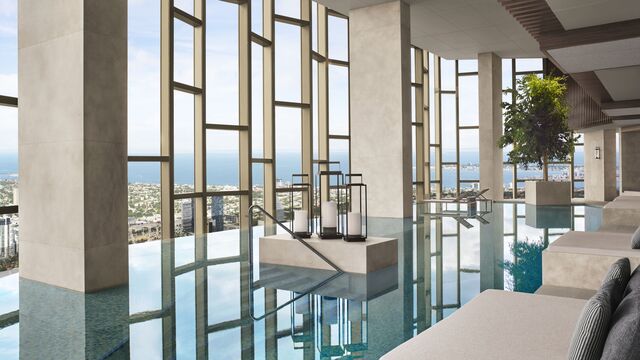 Swimming pool at the Ritz-Carlton, Melbourne.