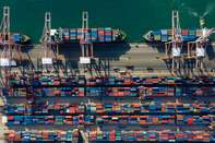 Operations at Busan Port Terminal As Virus Grip on Economy Eases