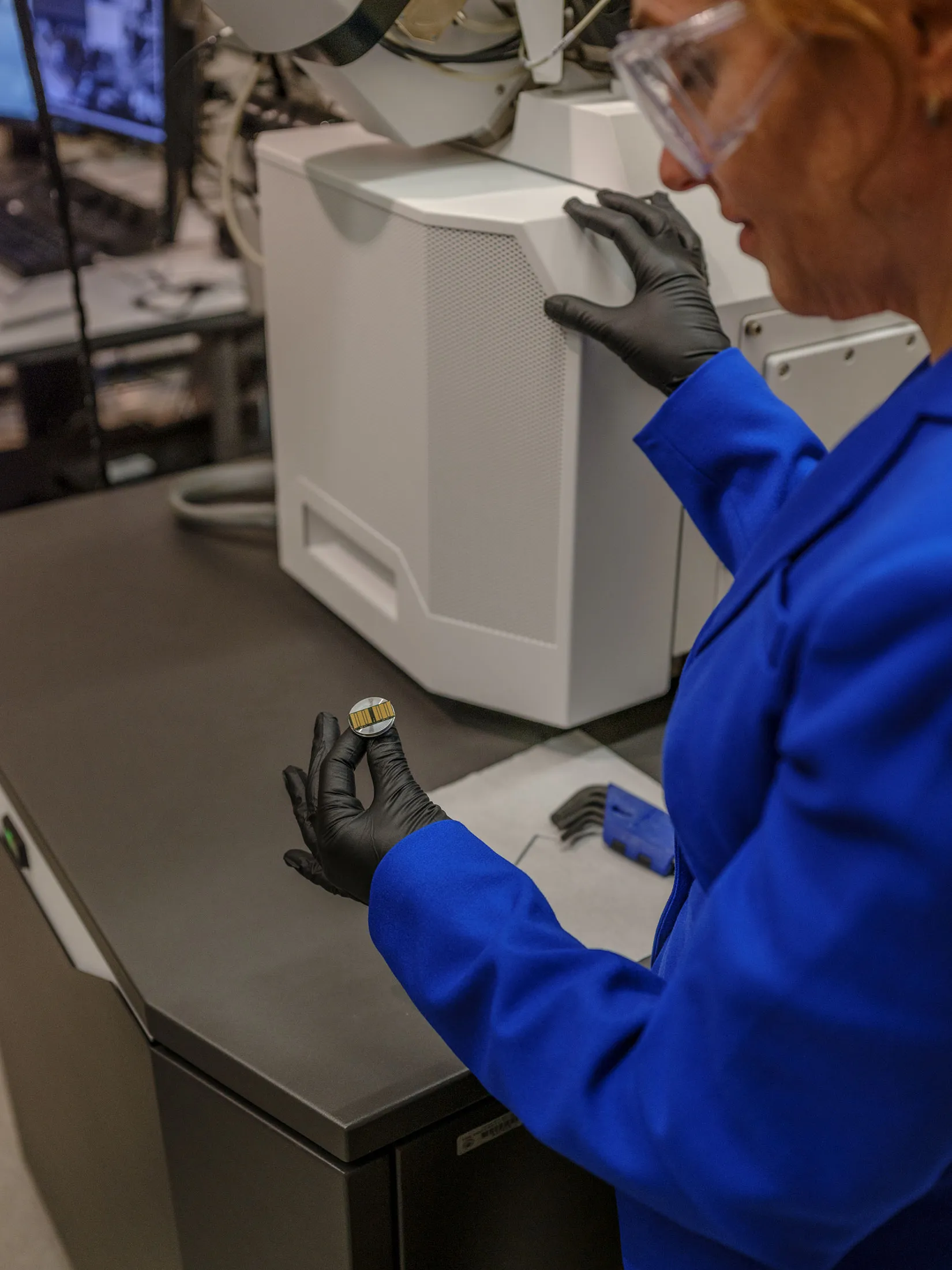 A materials scientist in the lab at the University of Texas at Austin.