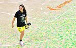 Sue Bird&nbsp;of the Seattle Storm walks across the court after winning the WNBA Championship following Game 3 of the WNBA Finals against the Las Vegas Aces&nbsp;in Palmetto, Florida in Oct. 2020.&nbsp;