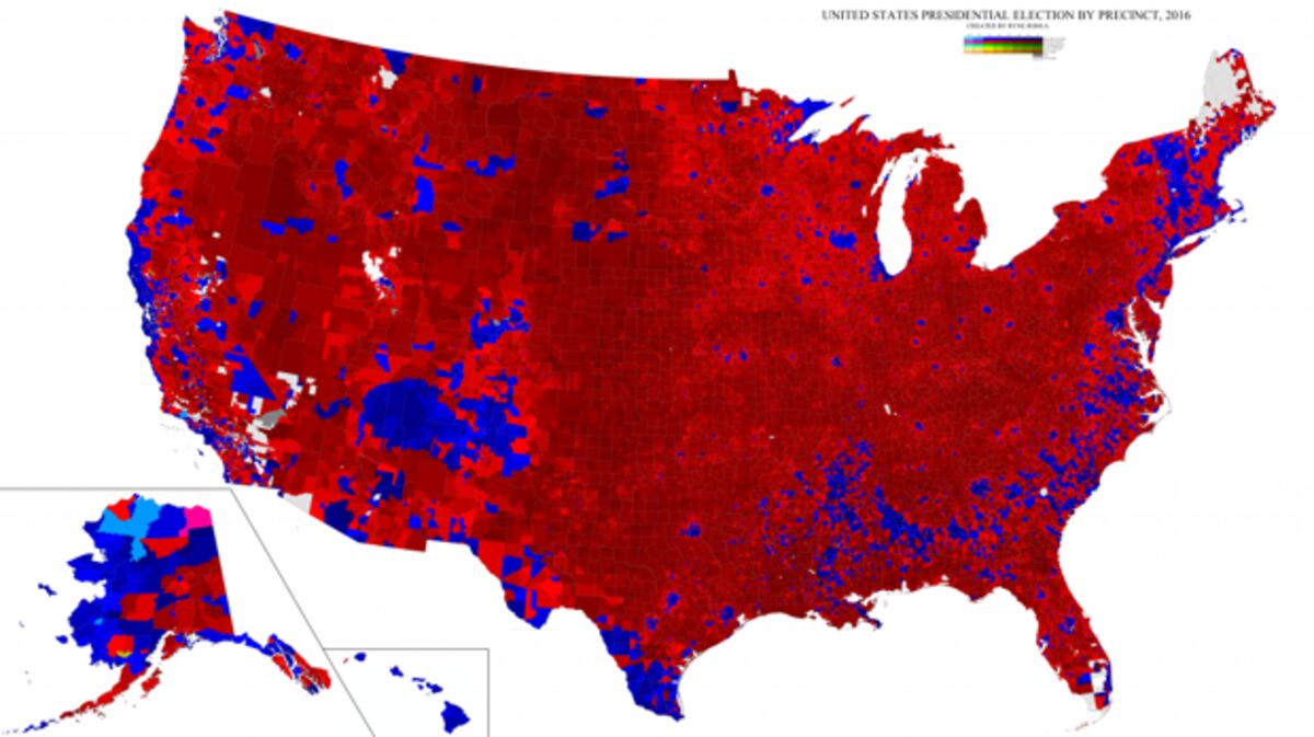 2016 Presidential Map By County Map Of Precinct Reporting Of The 2016 Election - Bloomberg