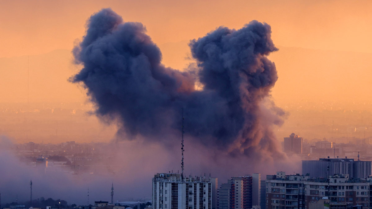 Smoke following an airstrike in Tehran on March 3.