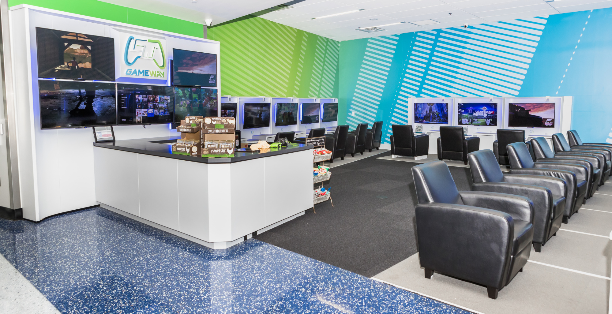 A&nbsp;Gameway&nbsp;lounge at&nbsp;Dallas-Fort Worth International Airport.&nbsp;