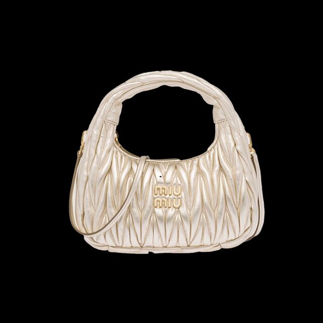 Miu Miu Wander Matelassé Nappa Leather Hobo Bag