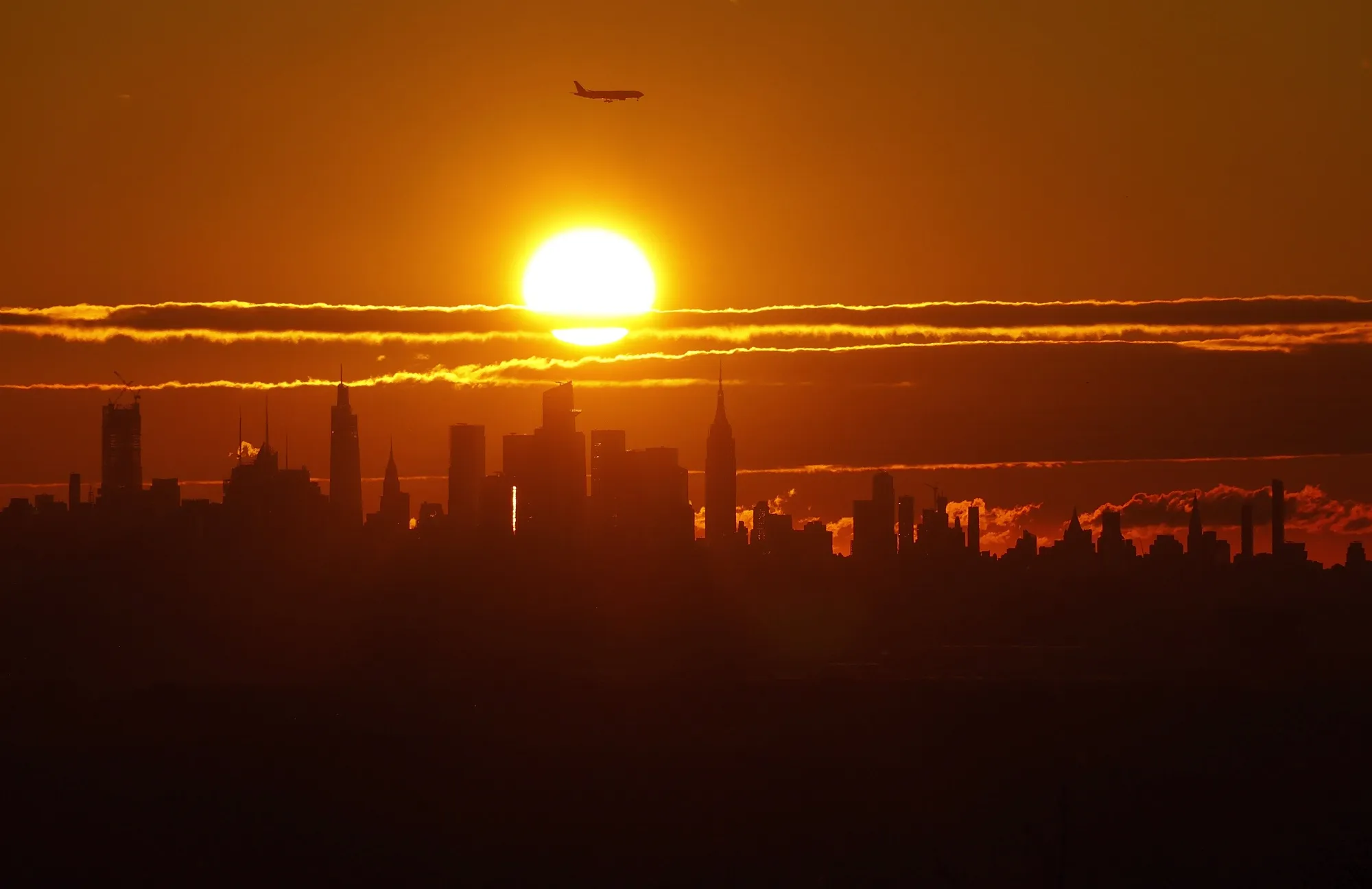 Sunrise&nbsp;in New York City on Oct. 22.