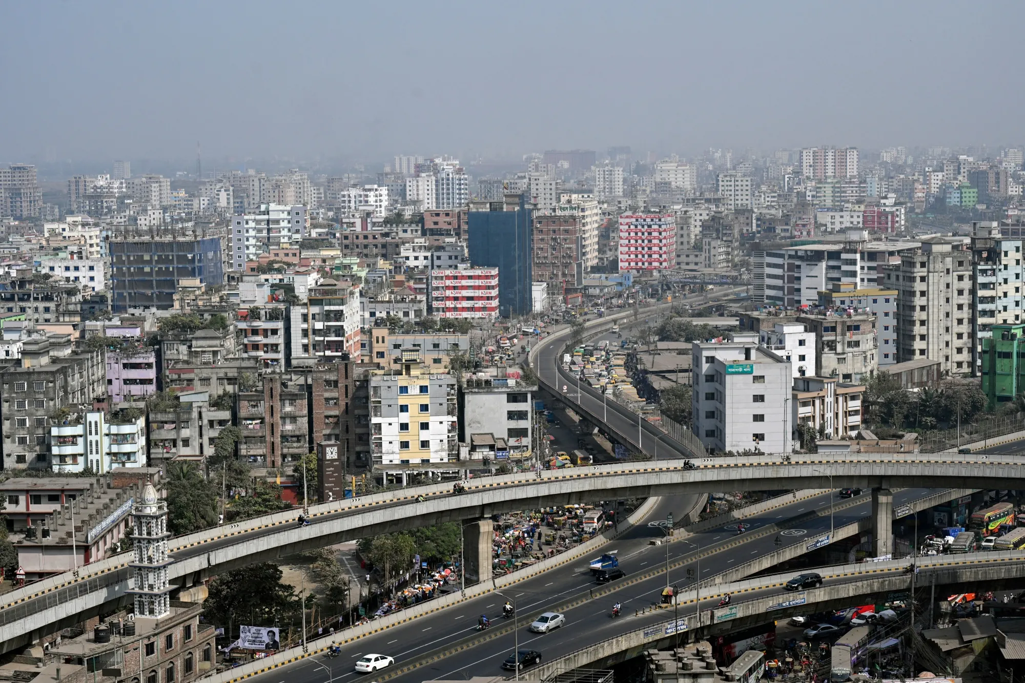 Buildings in Dhaka, Bangladesh.