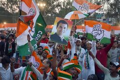Indian Opposition Leader Rahul Gandhi Holds Campaign Rally in Delhi