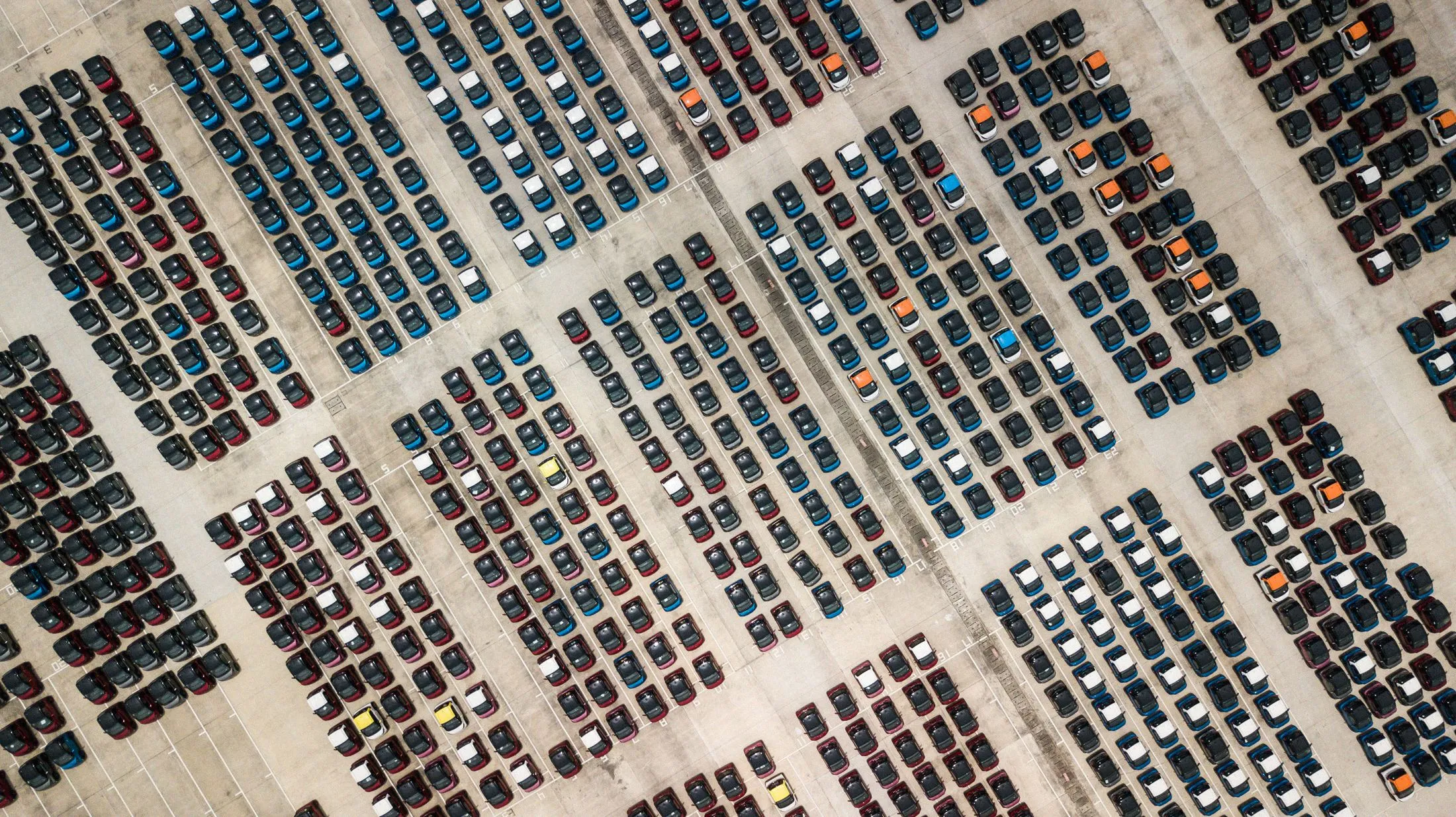 Newly built Baojuns lined up at GM China’s factory in Liuzhou.