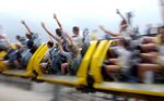 Riders fly by on the Millennium Force rollercoaster&nbsp;at Cedar Point Amusement Park in Sandusky, Ohio in 2003.&nbsp;
