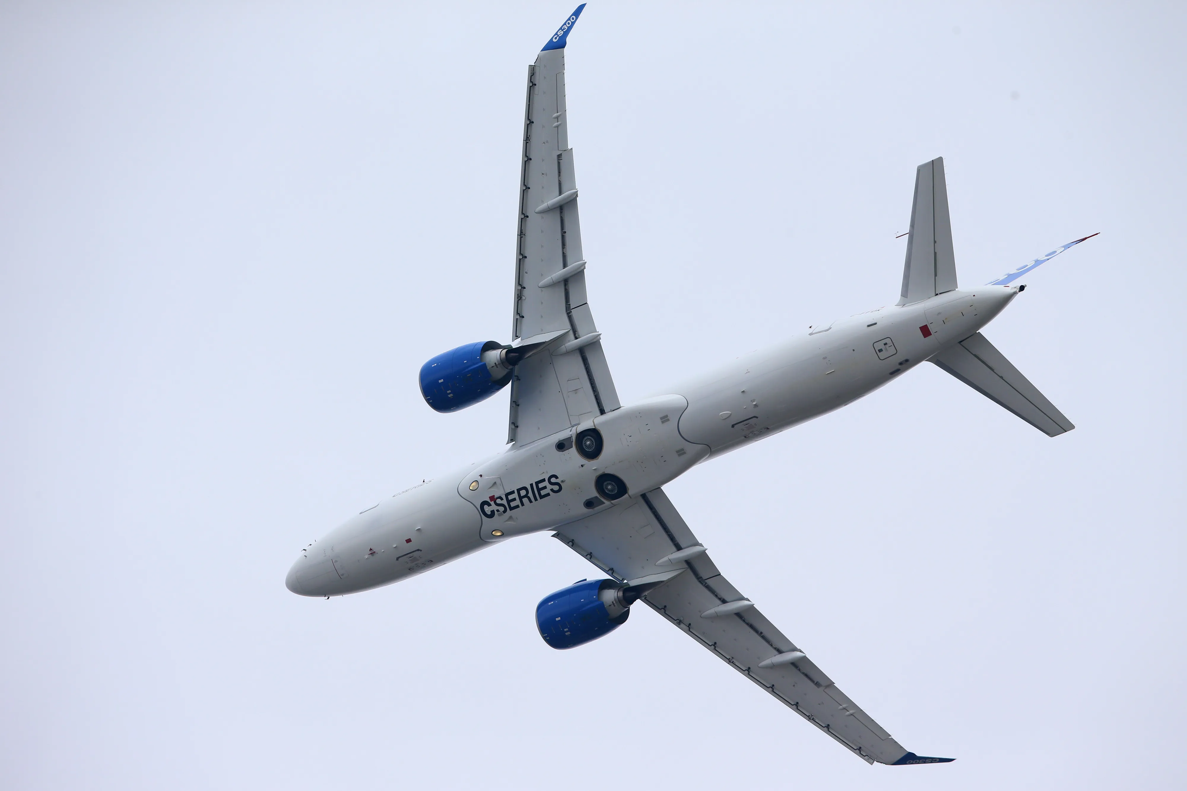 A Bombardier CS300 C Series business jet