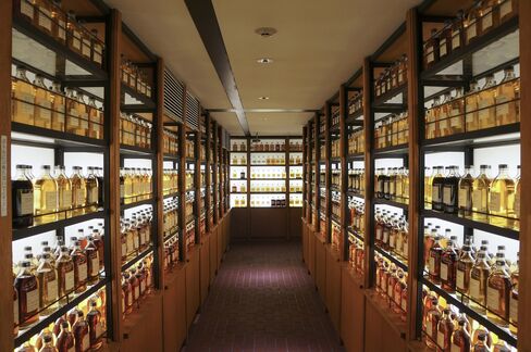 The whisky library at Yamazaki Distillery.