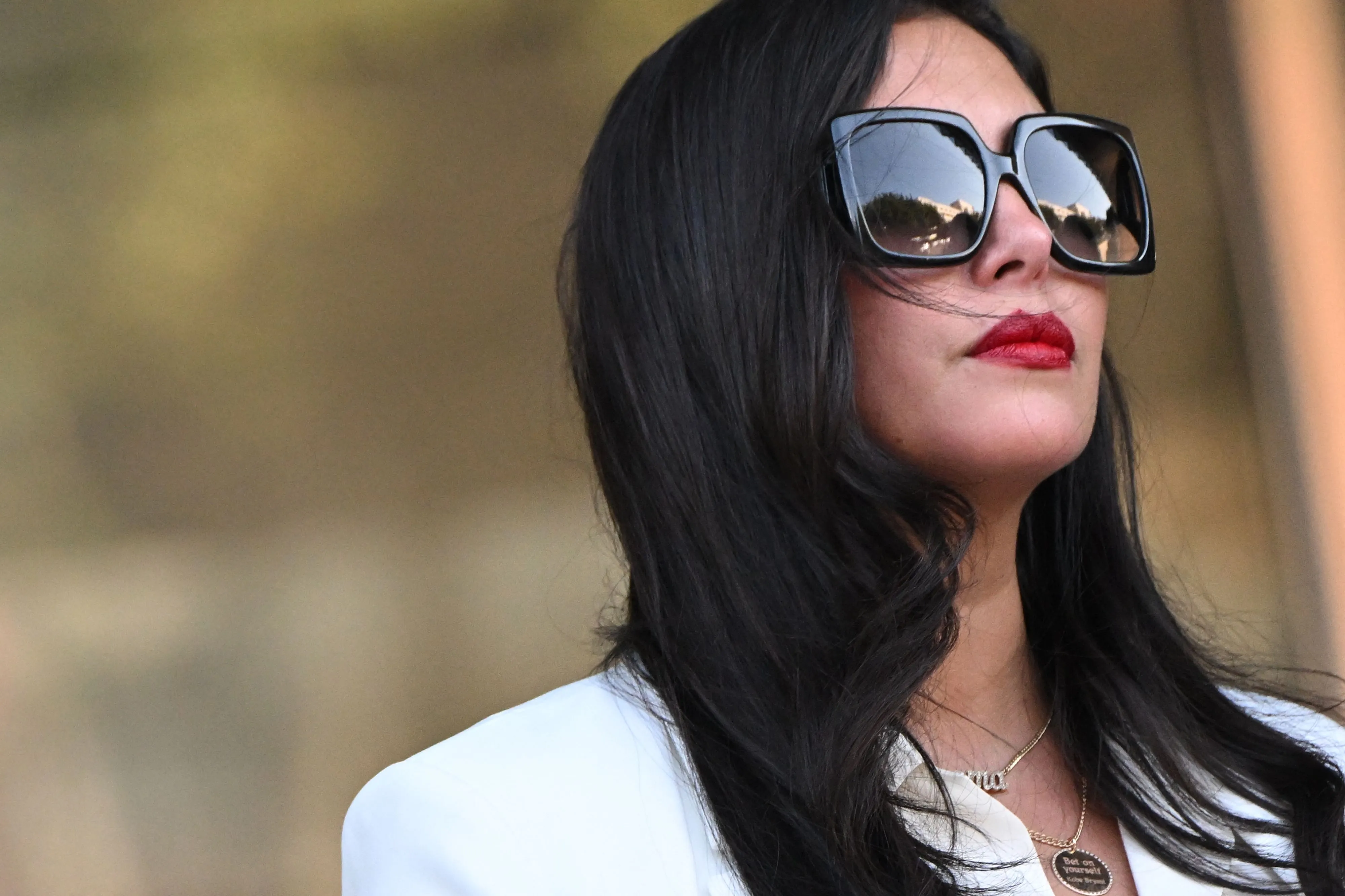 Vanessa Bryant departs court in Los Angeles in August 2022.