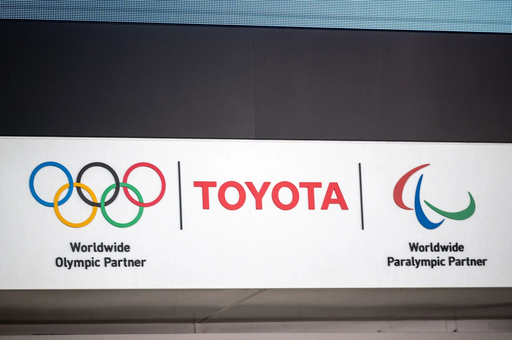 Toyota&nbsp;snd Olympics branding.