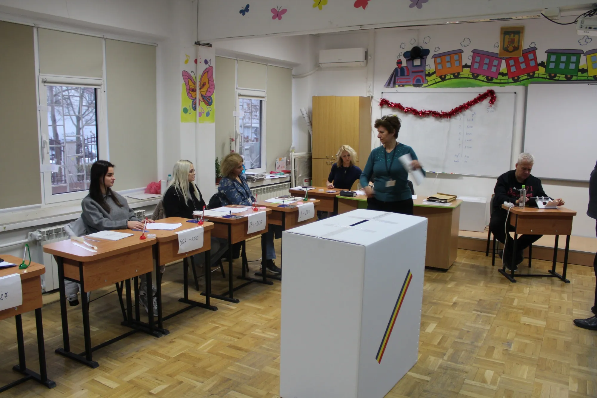 A polling station for the mayoral election in Bucharest on Dec. 7.