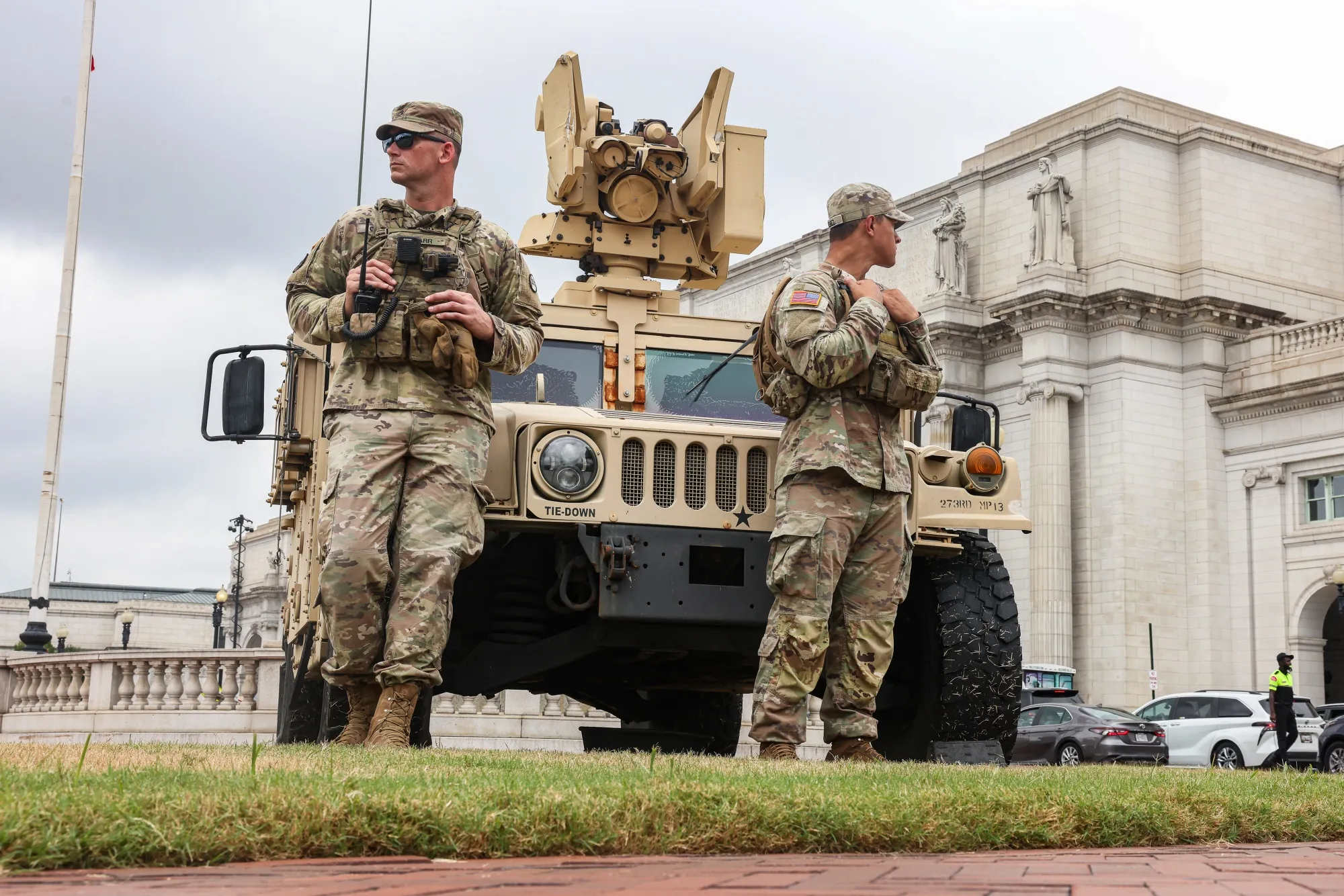 Members of the South Carolina National Guard at Union Station in Washington on Wednesday.