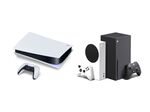 Sony’s PS5, left and the Microsoft&nbsp;Series S and X gaming consoles.