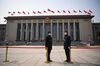 Outside the Great Hall of the People  in Beijing on March 8.