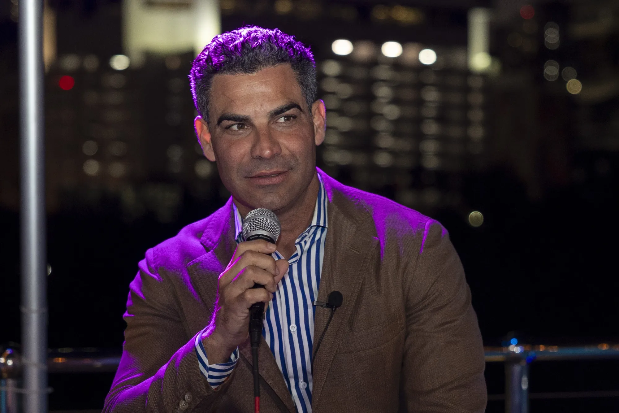 Francis Suarez, mayor of Miami, speaks during at an event for Universa Investments in Miami, Florida, US, on Monday, Jan. 29, 2024.