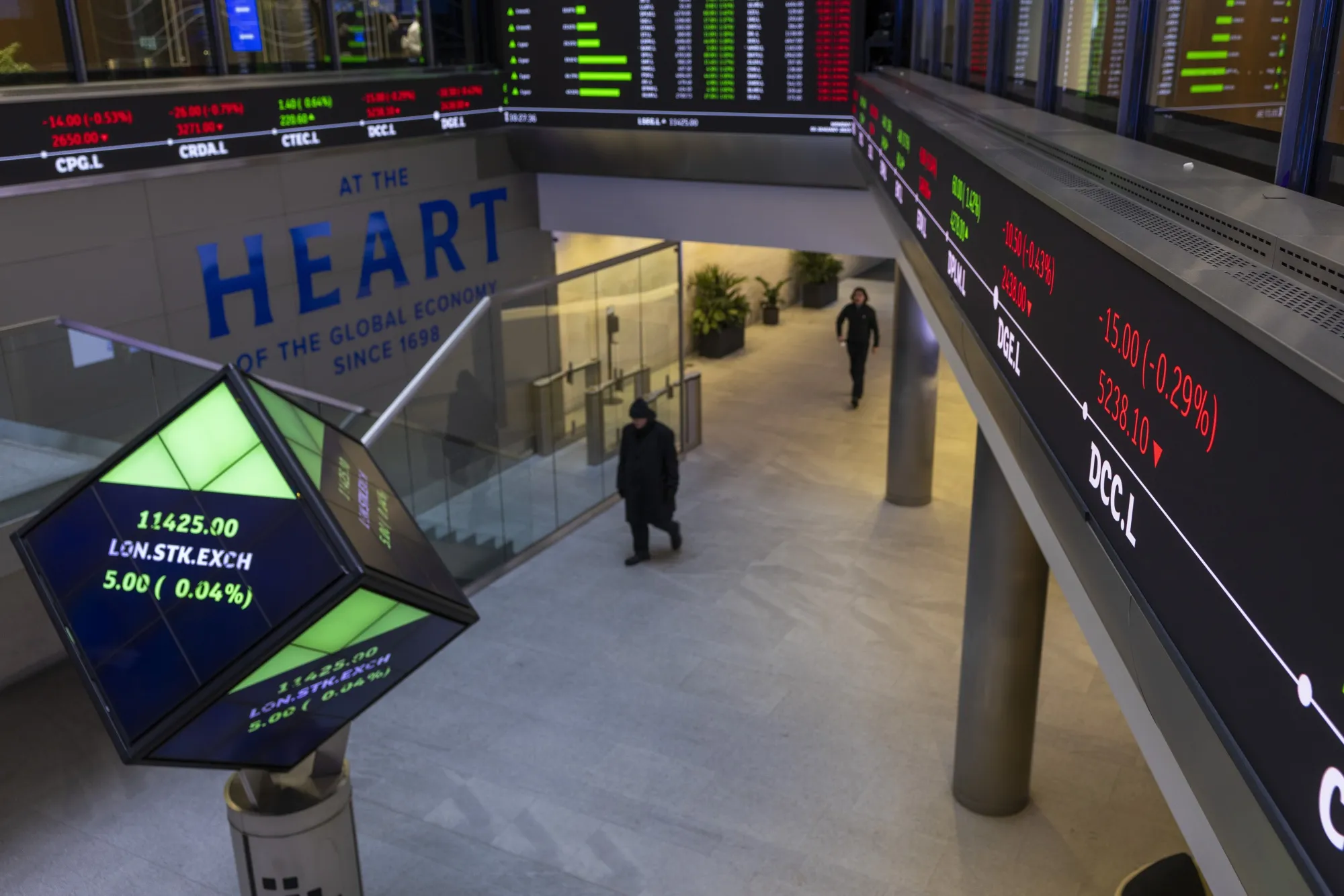 Inside The London Stock Exchange As FTSE 100 Turns Positive