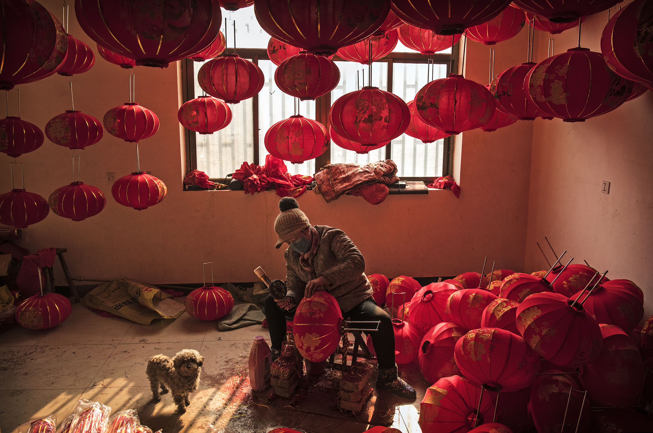 Red Chinese New Year Decorations by Kevin Miller