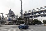Petrochemical production complex on the outskirts of Shanghai, China.