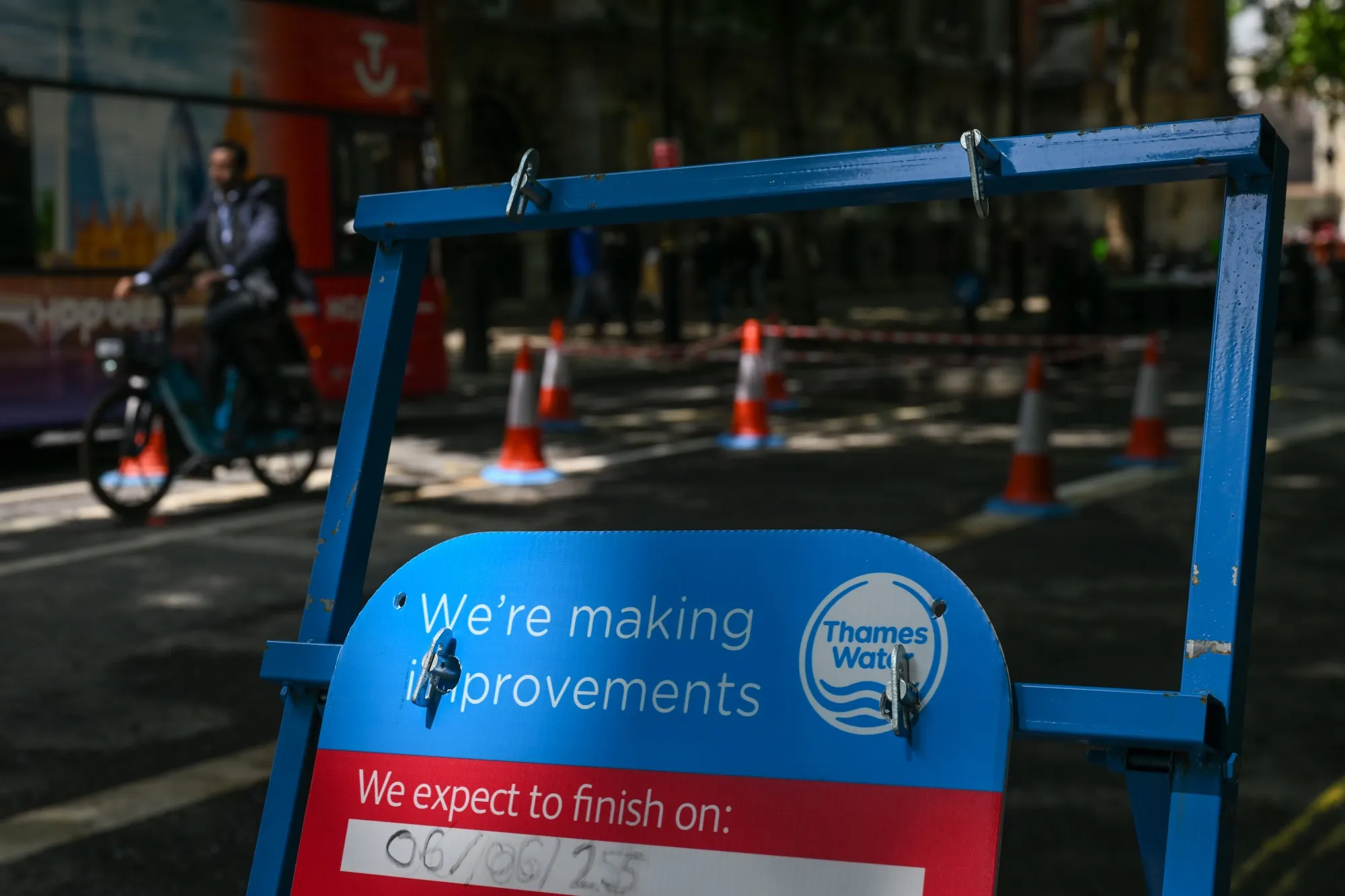 A Thames Water works site in London.