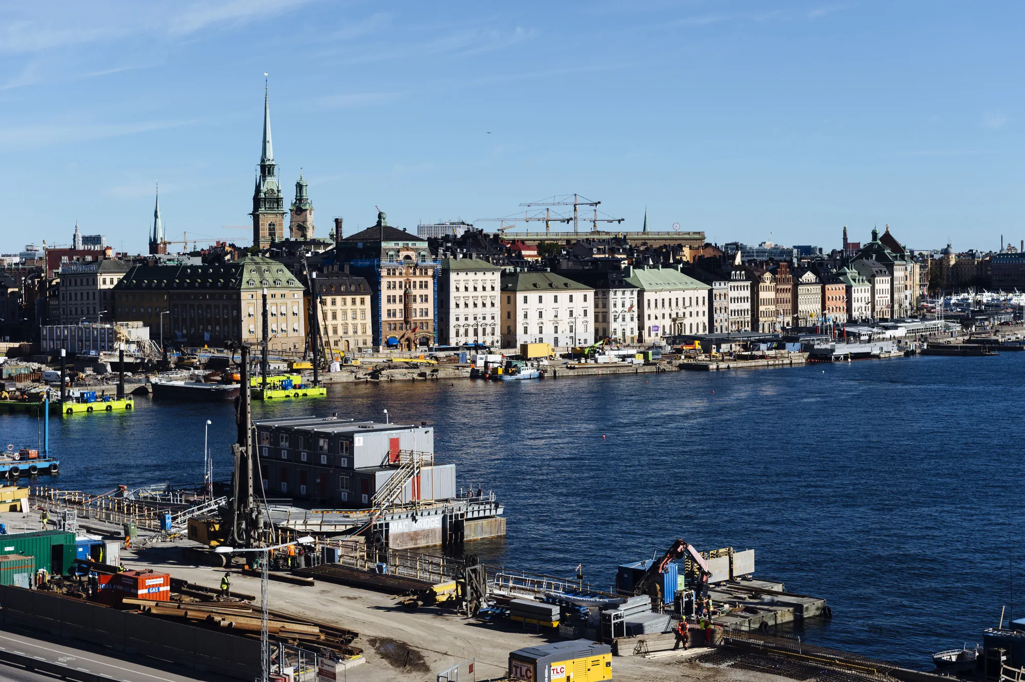 Properties stand along the waterside in the Old Town district of Stockholm, Sweden, on Wednesday, June 28, 2017.