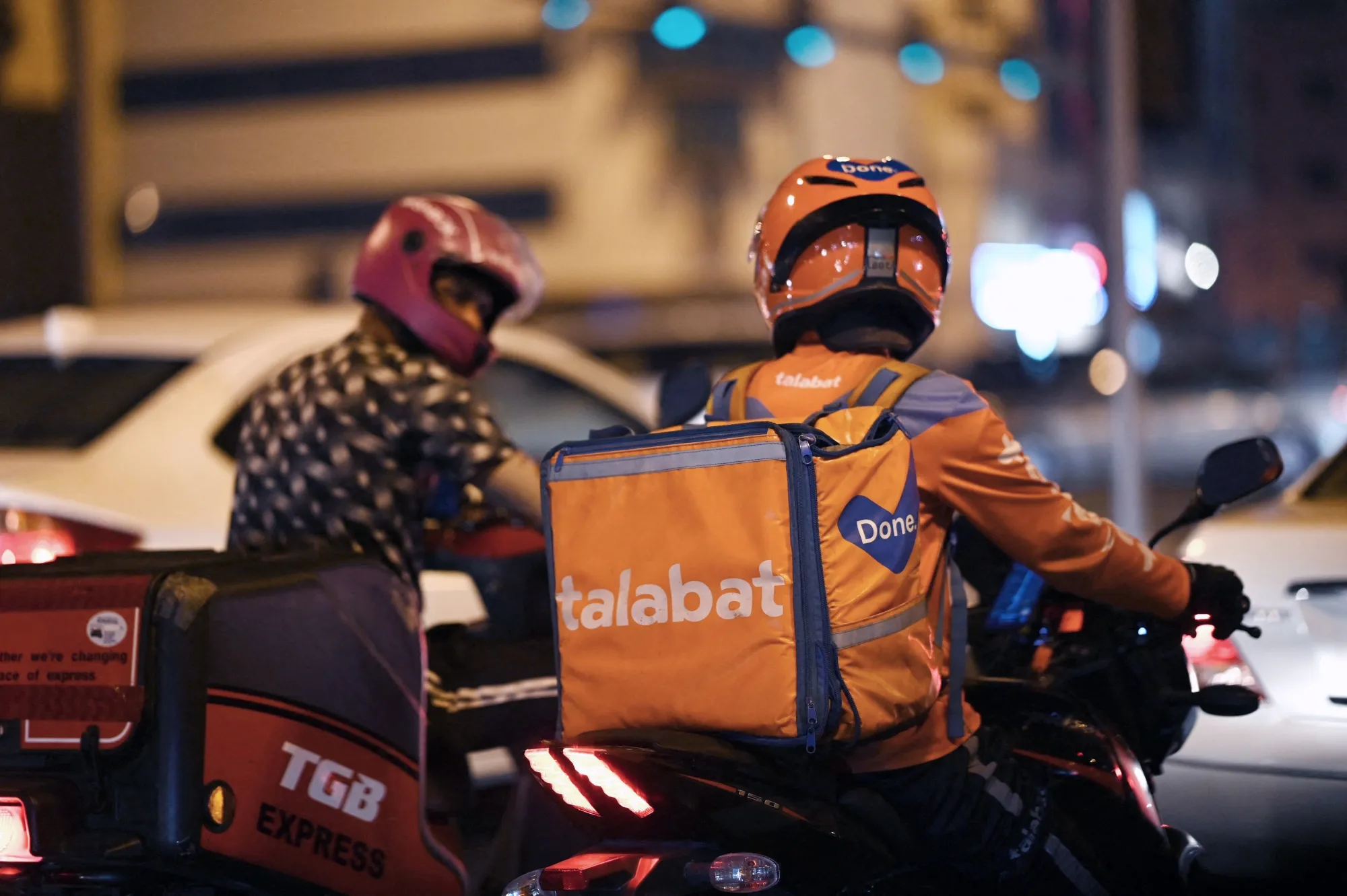 A Talabat courier in Doha.