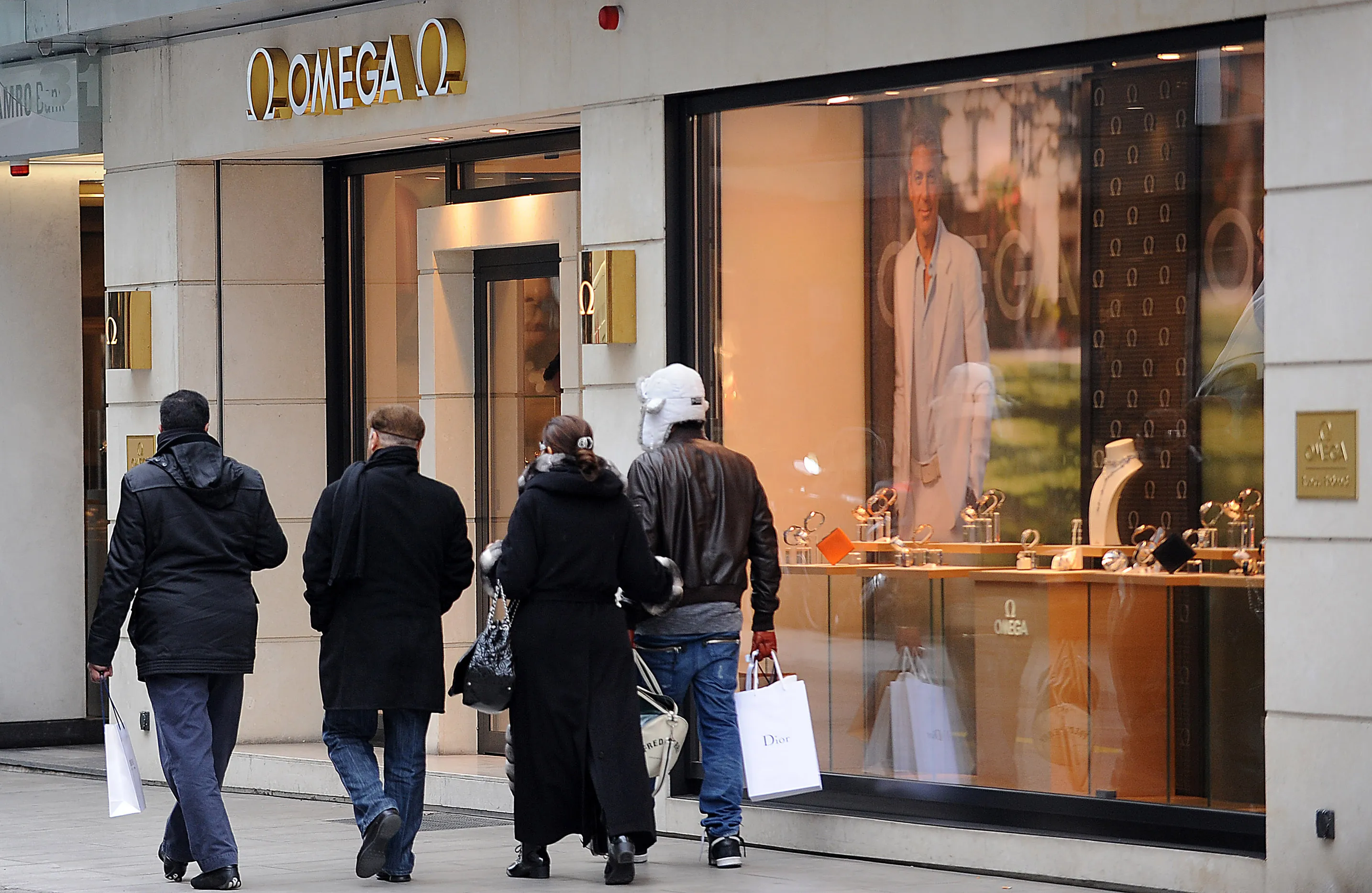 The Omega store on Rue du Rhone in Geneva.