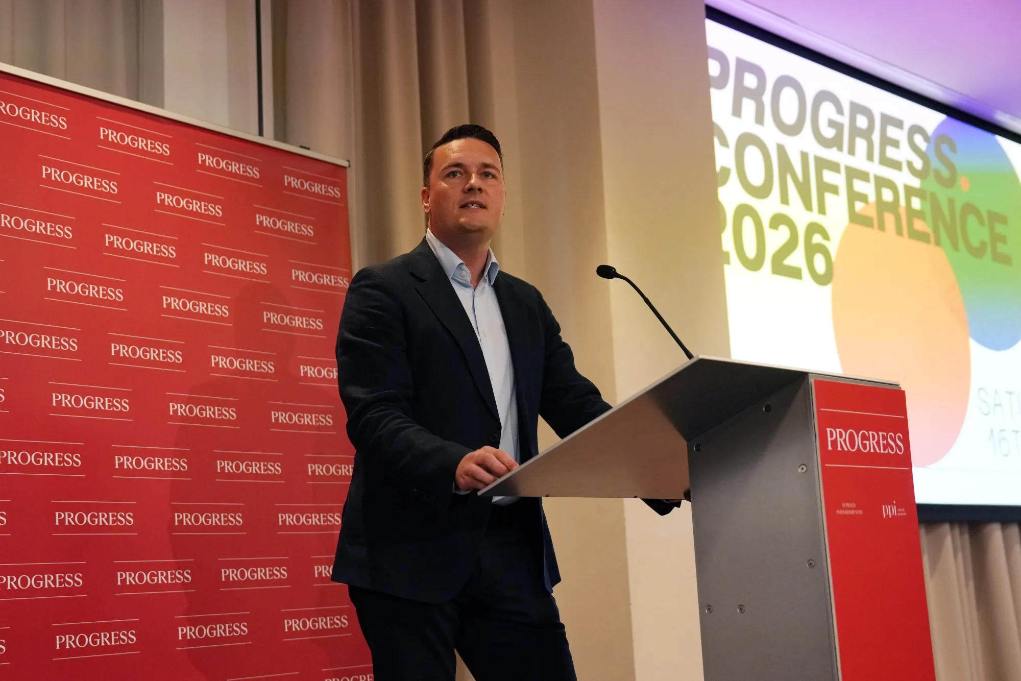 Wes Streeting speaks at the Progress Conference 2026! in London, UK, on May 16.