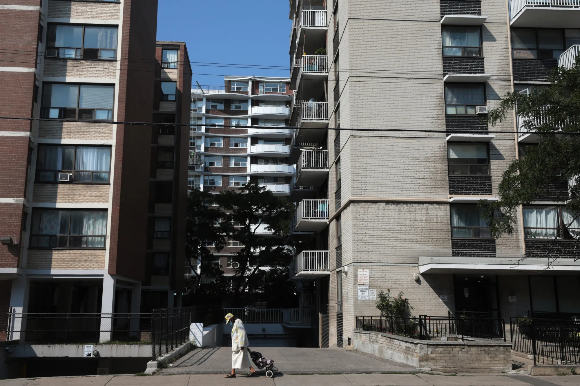 Apartment buildings in the Parkdale neighborhood of Toronto, Ontario, Canada.