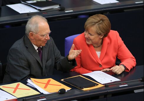 Wolfgang Schaeuble And Angela Merkel