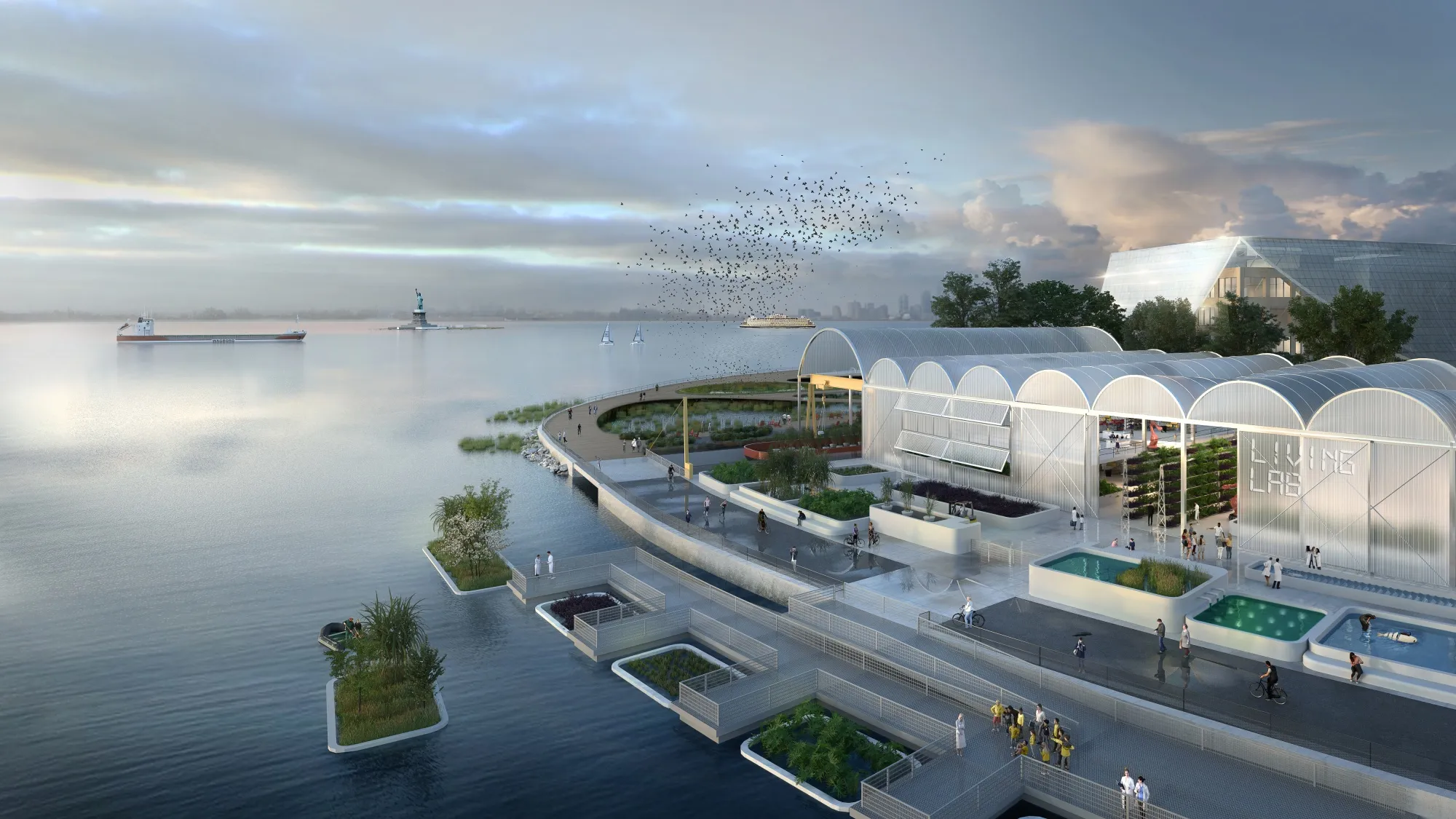 An artist rendering of plans for a&nbsp;“living laboratory” on Governors Island.&nbsp;&nbsp;